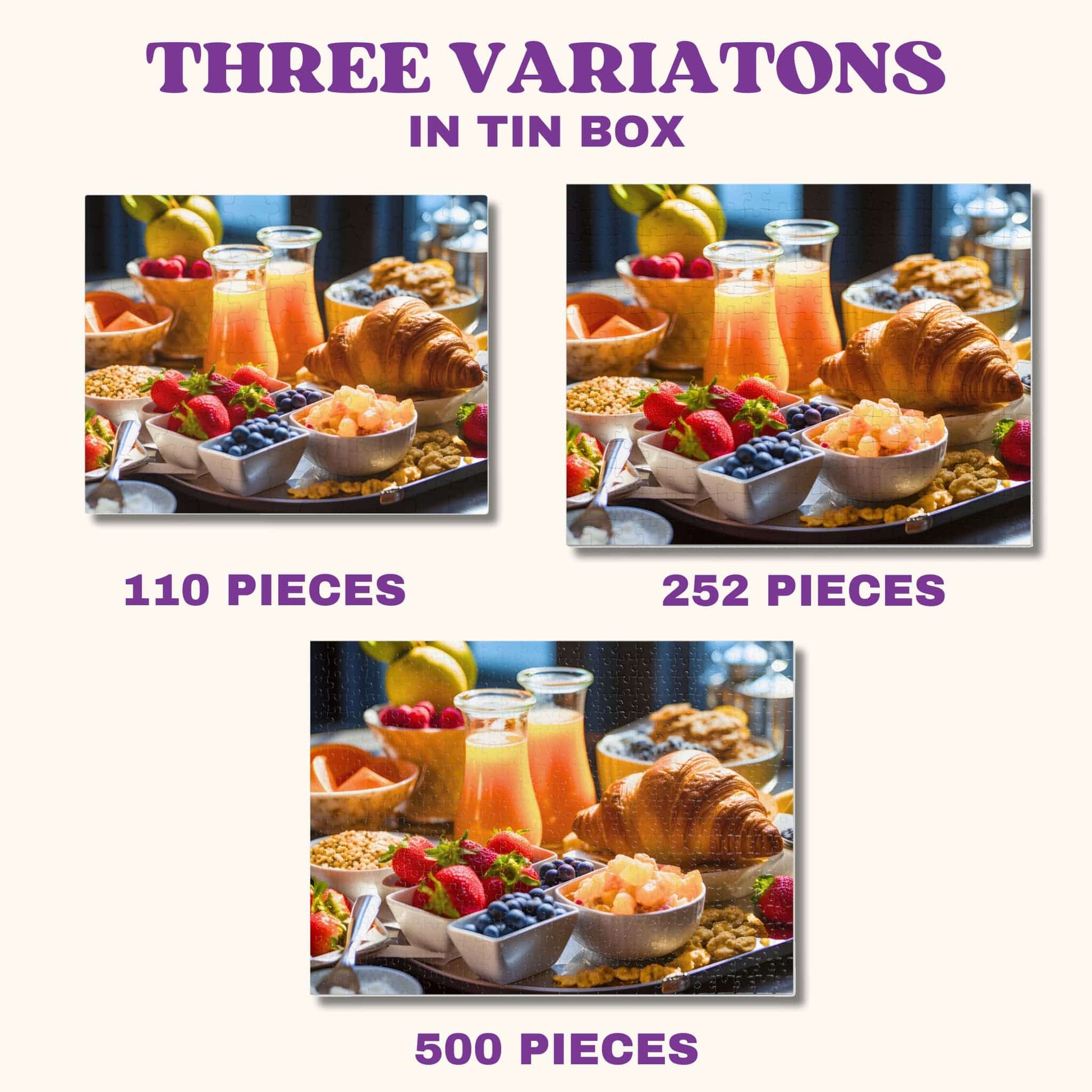 Various design variations of the Adult Jigsaw Puzzle, offering a range of aesthetic choices to suit every puzzler's taste.