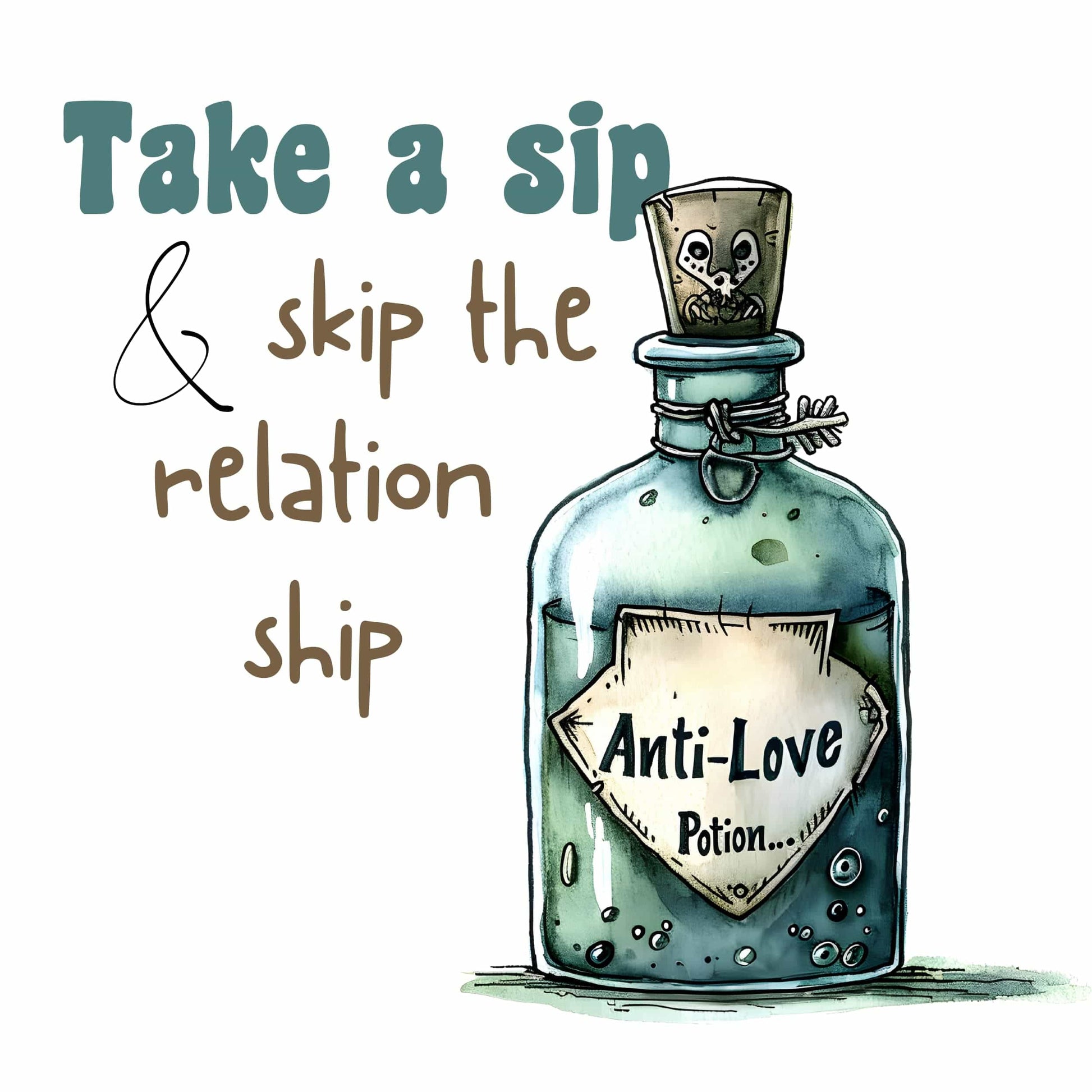 Anti-Love Potion Bottle Clipart - Part of the Anti-Valentine's Day 2024 PNG Bundle.