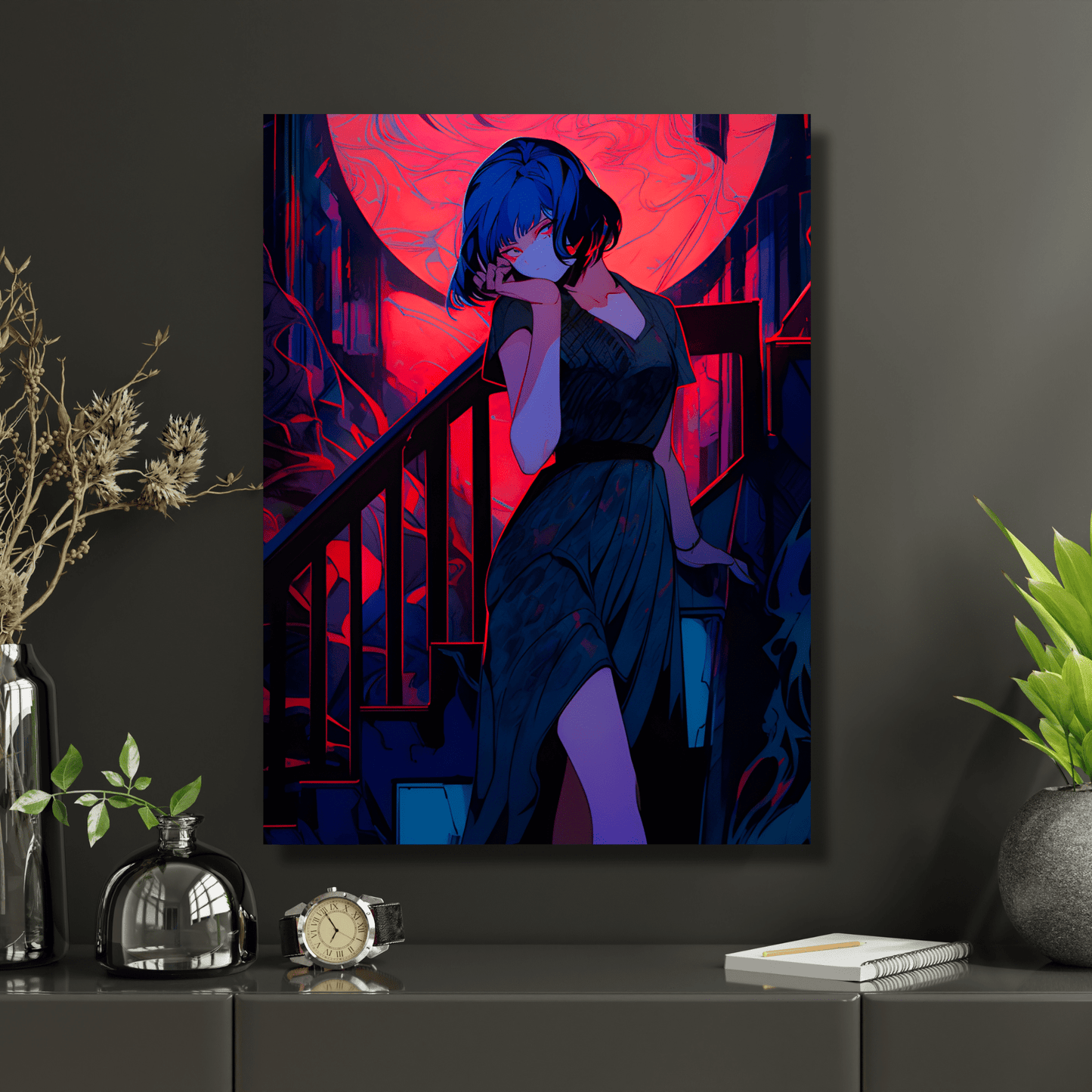 anime sad girl poster