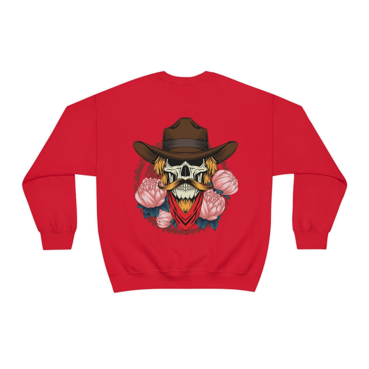 Cowboy Skull with Flowers Men's Oversized Sweatshirt, Trendy Sweatshirt, Pinterest Sweatshirt