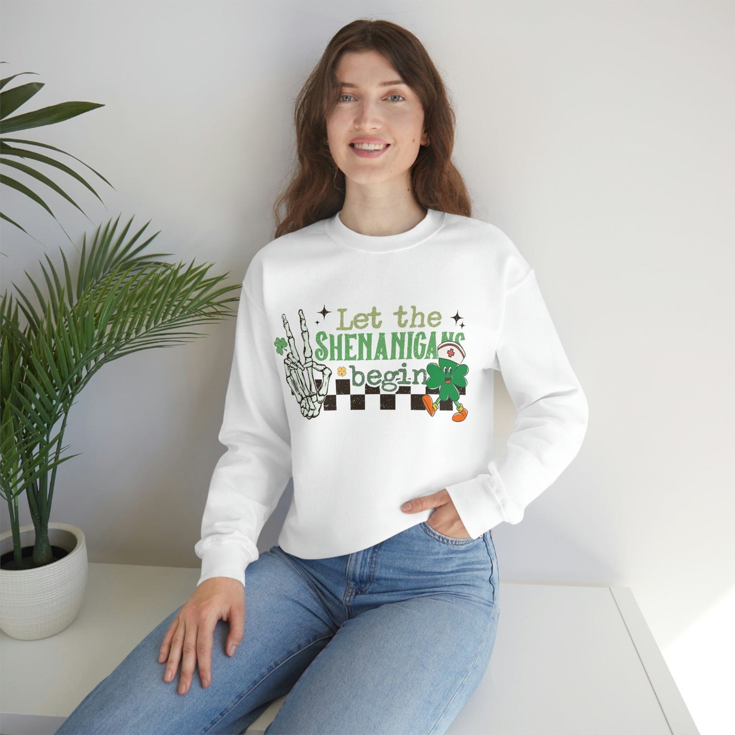 2023 Let the Shenanigan Begin Funny Skeleton St. Patrick's Day Unisex Sweatshirt