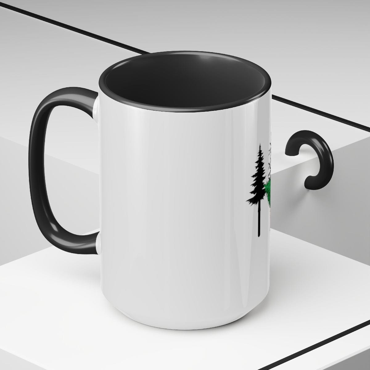 Christmas Coffee Mug, Christmas Decor, Christmas Mug for Coworker, Tree Mug, Holiday Mug 15 oz Two-Tone Coffee Mugs