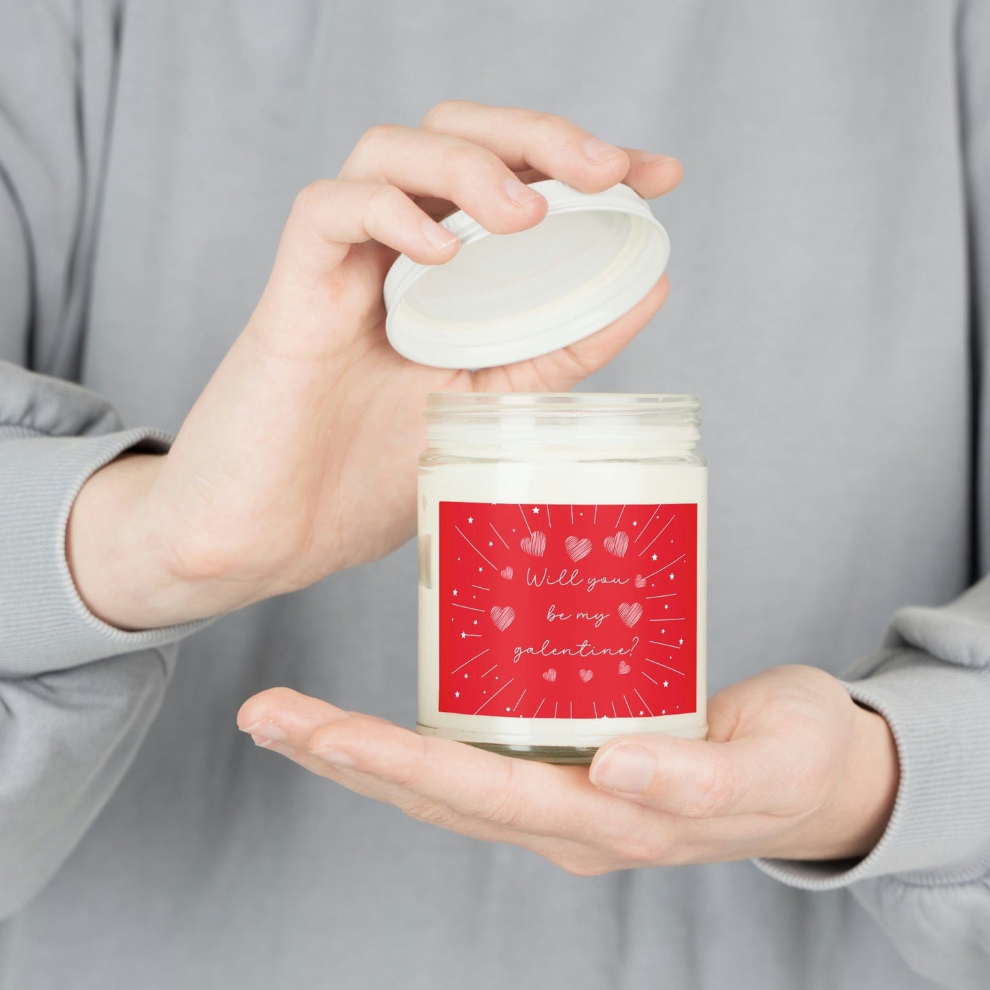 Handmade Scented Soy Candle: "Will You Be My Galentine?" Gift for Best Friend