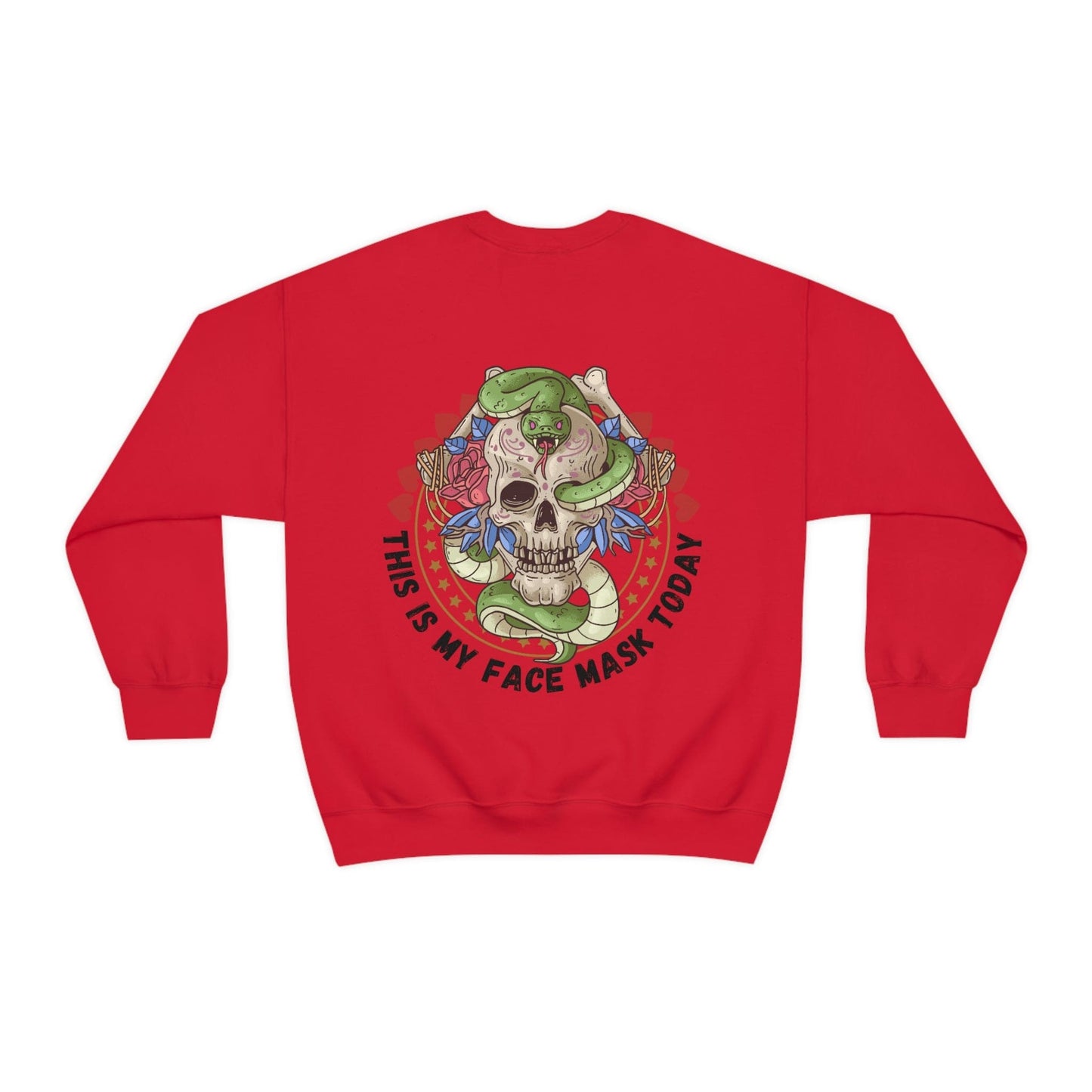 This is My Face Mask Men's Oversized Sweatshirt, Skull and Snakes, Trendy Sweatshirt, Funny Saying Sweatshirt