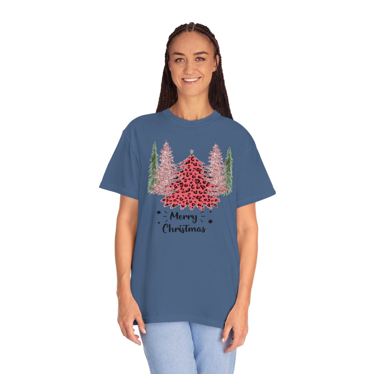 Leopard Plaid Christmas Shirt, Trees Plaid Comfort Colors, Pink Leopard Shirt, Leopard T-Shirt, Holiday Gift