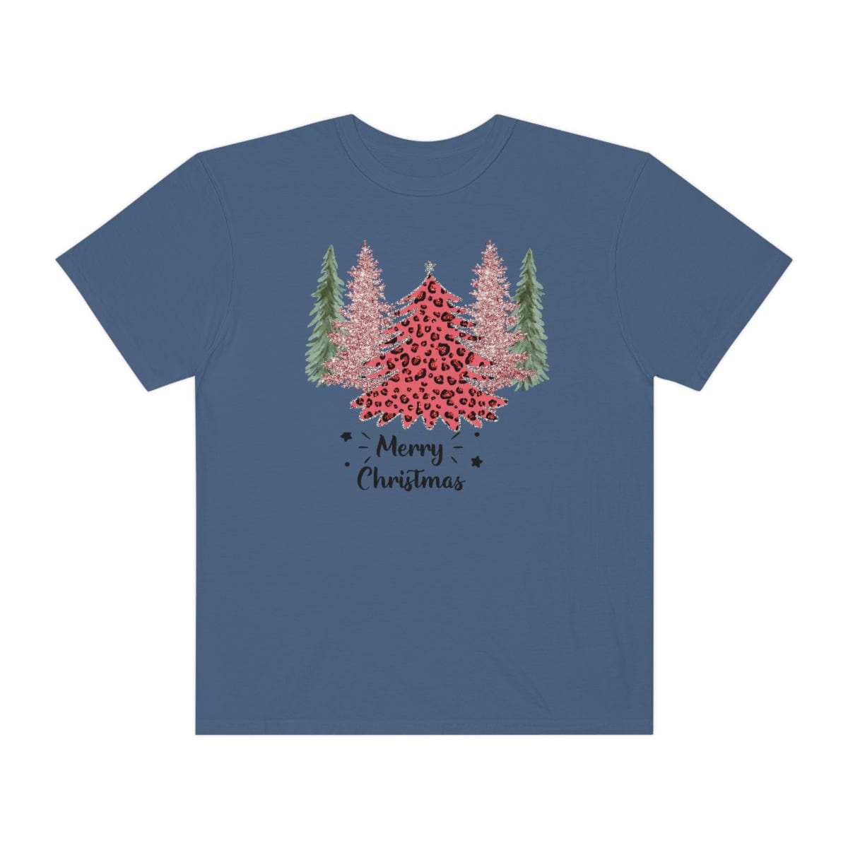 Leopard Plaid Christmas Shirt, Trees Plaid Comfort Colors, Pink Leopard Shirt, Leopard T-Shirt, Holiday Gift
