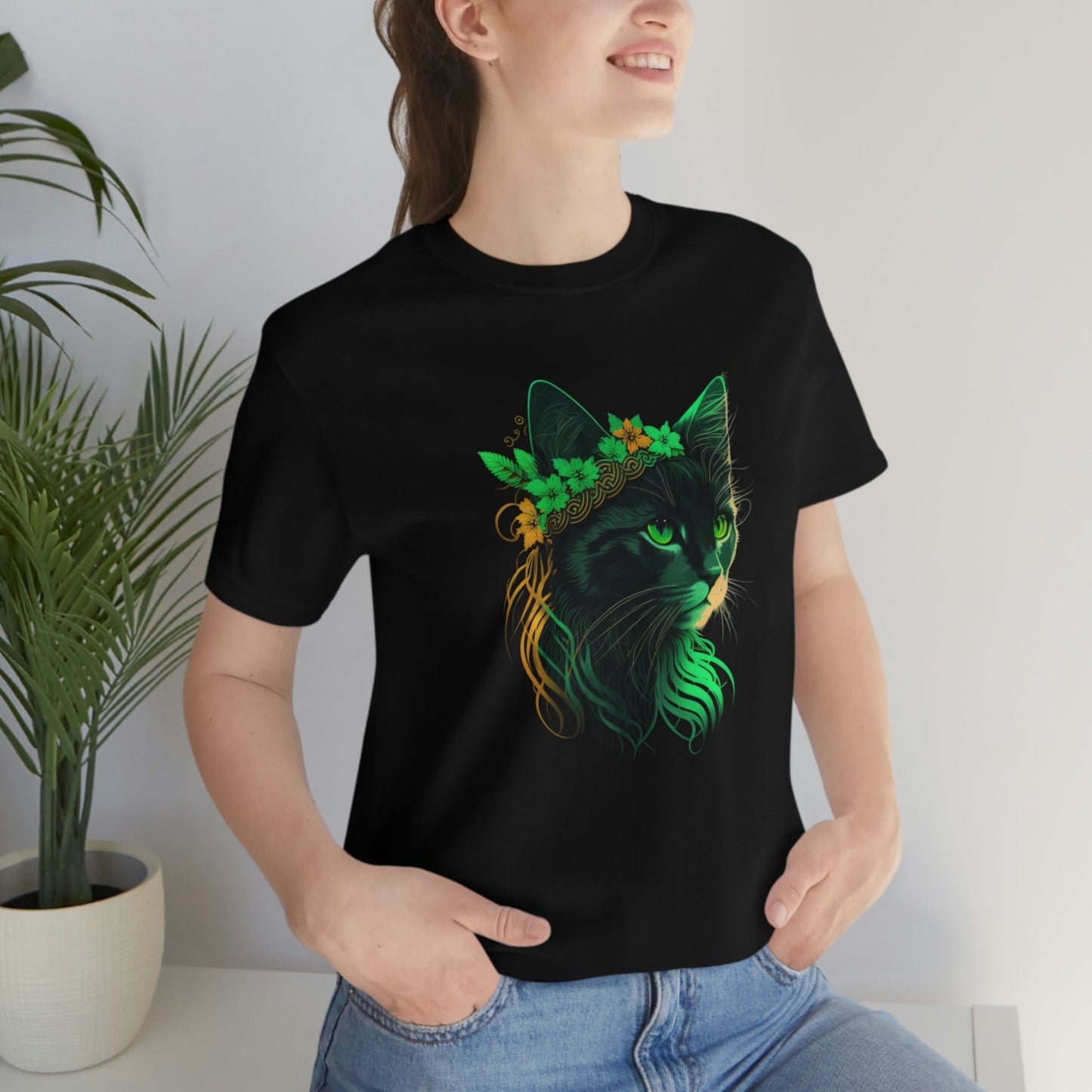 2023 Unisex Green Cat Lover Irish St Patricks Day Funny Gaelic T-Shirt