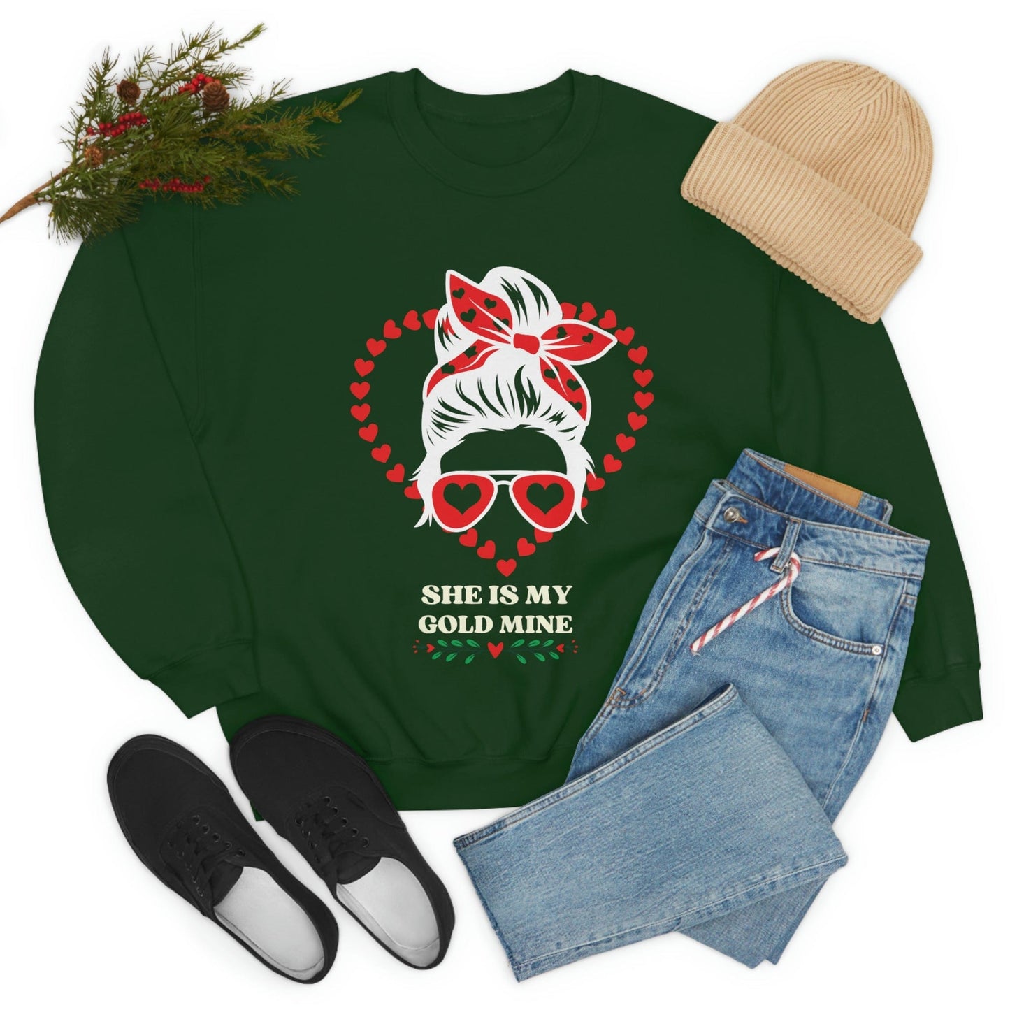 2023 Valentine's Day Gift: "She is My Gold Mine" Sweatshirt for Girlfriend