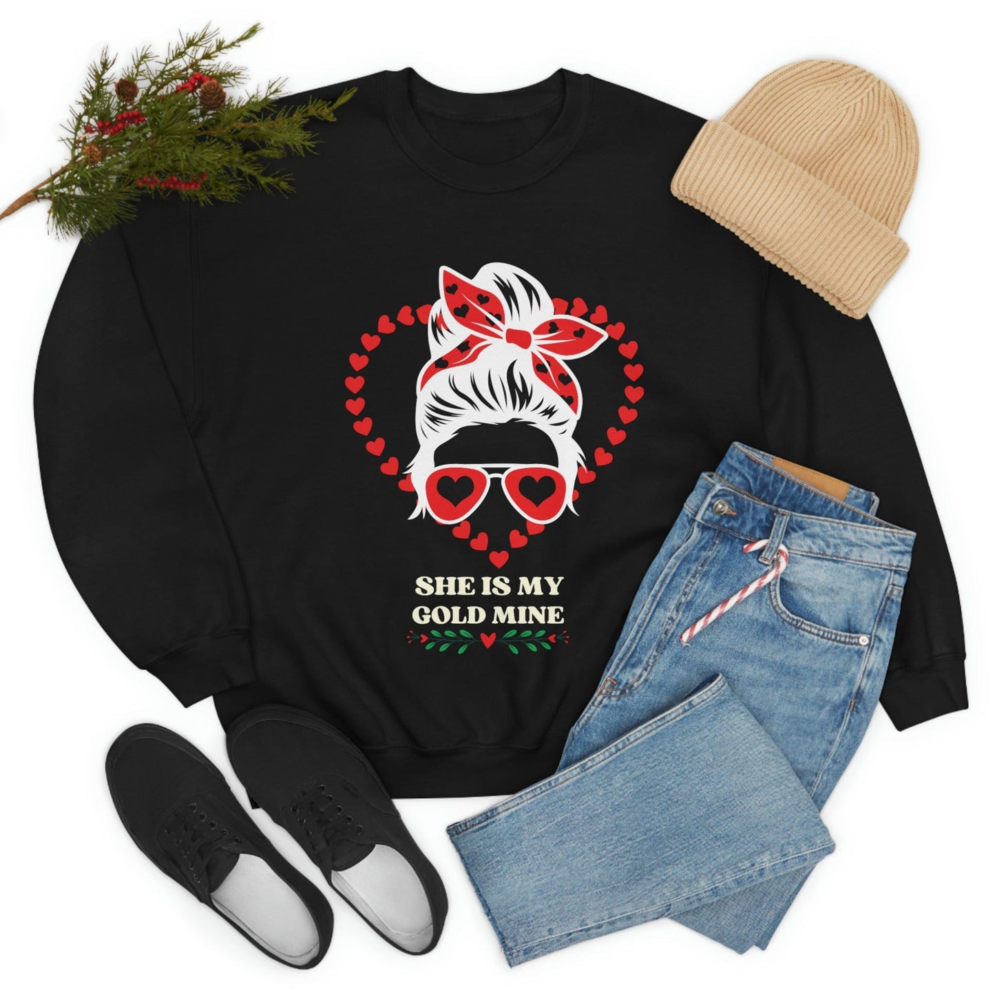 2023 Valentine's Day Gift: "She is My Gold Mine" Sweatshirt for Girlfriend