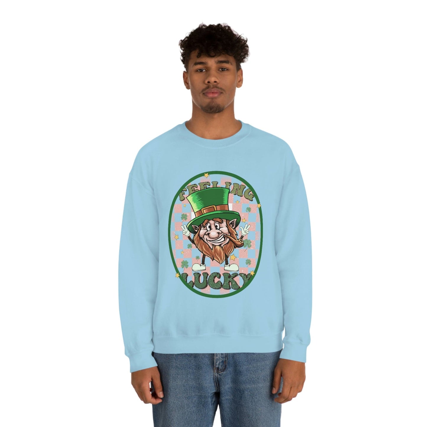 2023 St. Patrick's Day Unisex Lucky Leprechaun Funny Humorous Pink Green Sweatshirt