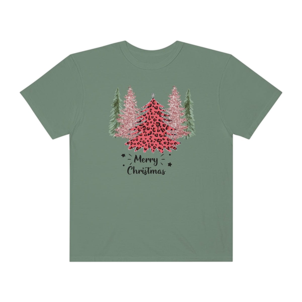 Leopard Plaid Christmas Shirt, Trees Plaid Comfort Colors, Pink Leopard Shirt, Leopard T-Shirt, Holiday Gift