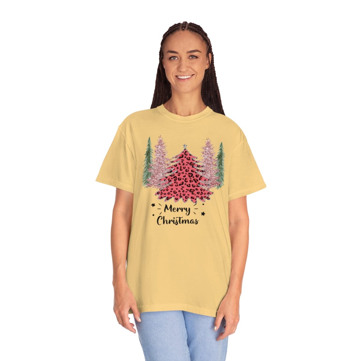 Leopard Plaid Christmas Shirt, Trees Plaid Comfort Colors, Pink Leopard Shirt, Leopard T-Shirt, Holiday Gift