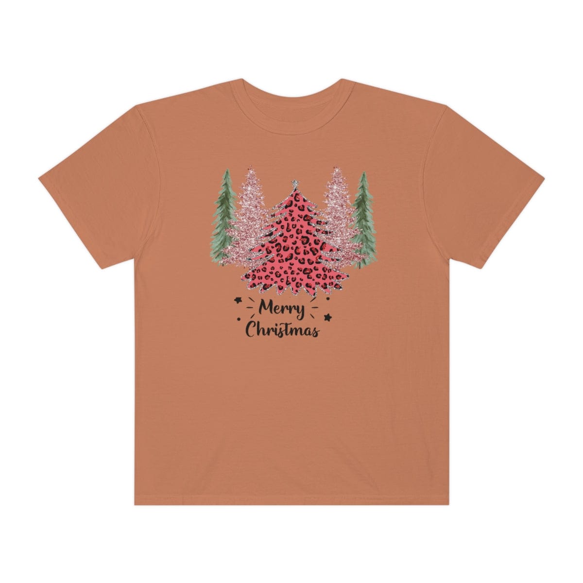 Leopard Plaid Christmas Shirt, Trees Plaid Comfort Colors, Pink Leopard Shirt, Leopard T-Shirt, Holiday Gift
