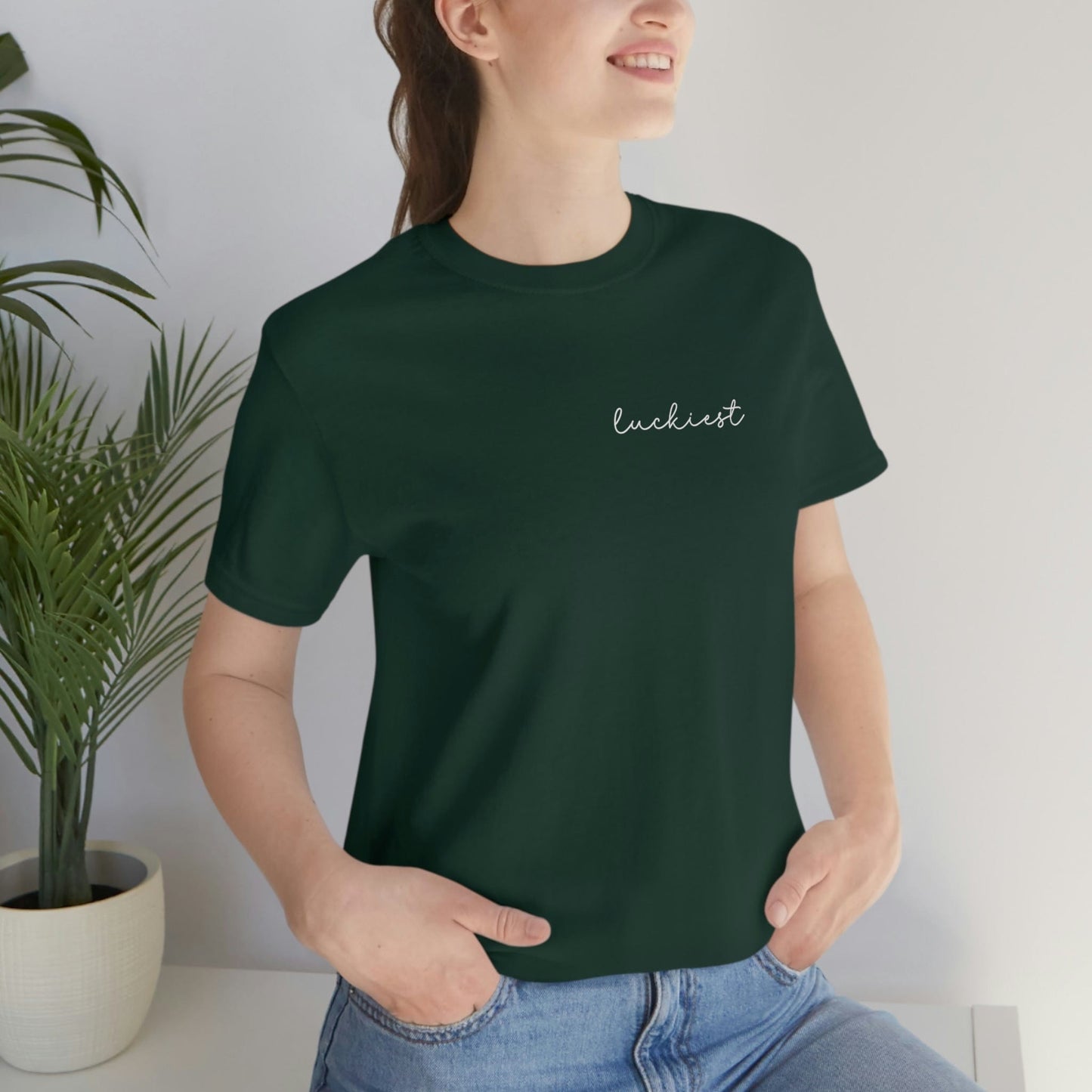 2023 Unisex Shamrock Green Luckiest St Patricks Day Funny Irish GraphicT-Shirt