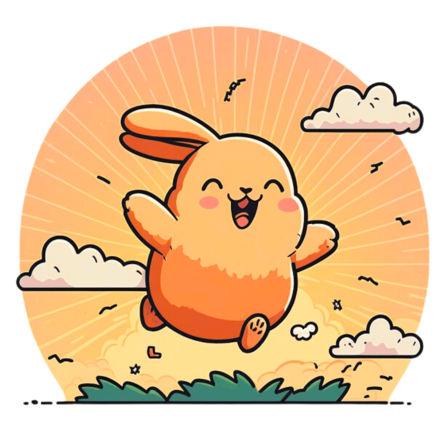 Vector Ai generated Playful Excited Rabbit Easter Images 2023 7 PNGs Set - Print on Demand Free Download - Instant Download