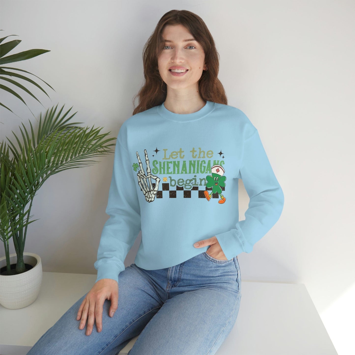 2023 Let the Shenanigan Begin Funny Skeleton St. Patrick's Day Unisex Sweatshirt