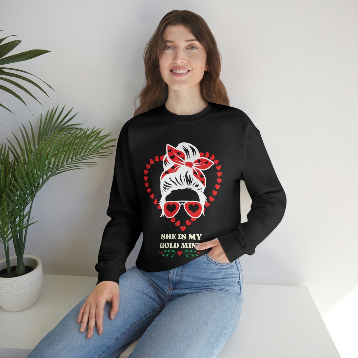 2023 Valentine's Day Gift: "She is My Gold Mine" Sweatshirt for Girlfriend
