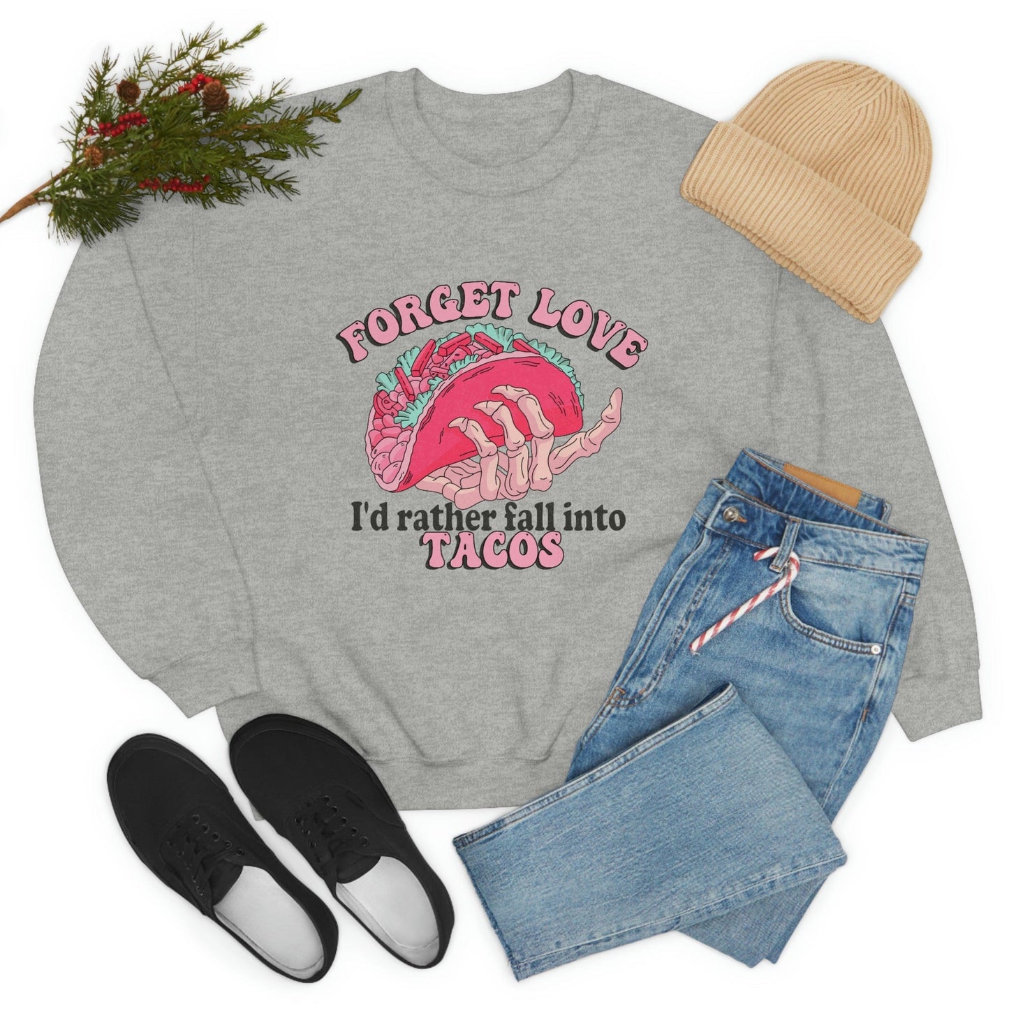 Unique 2023 Anti-Valentine's Day Gift: Fall for Tacos Sweatshirt