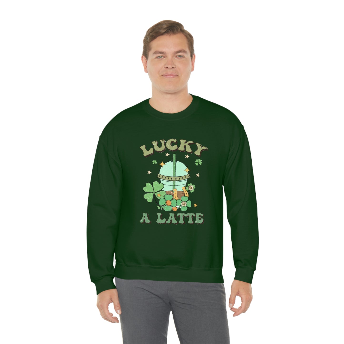 2023 Funny Groovy St. Patrick's Day Unisex Irish Lucky A Latte Sweatshirt