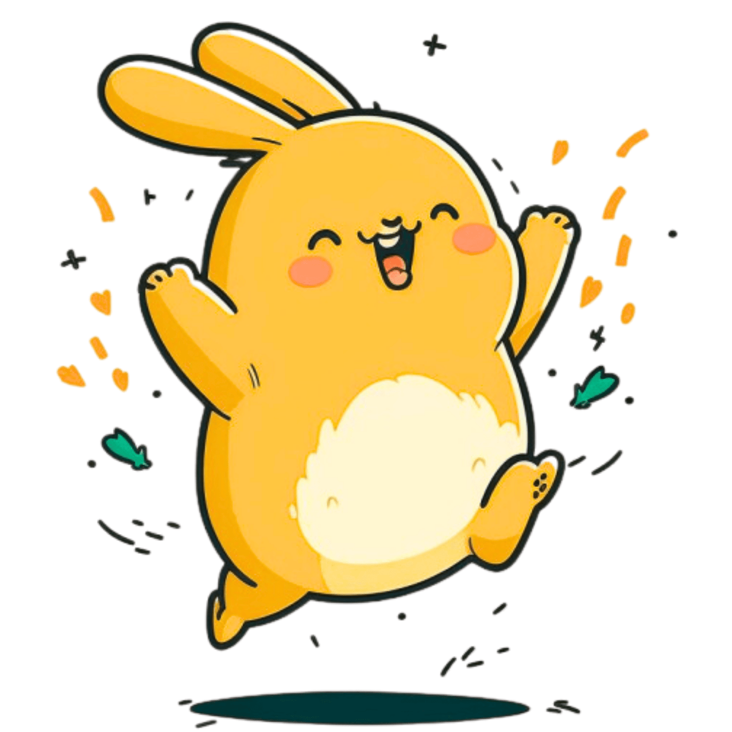 Vector Ai generated Playful Excited Rabbit Easter Images 2023 7 PNGs Set - Print on Demand Free Download - Instant Download