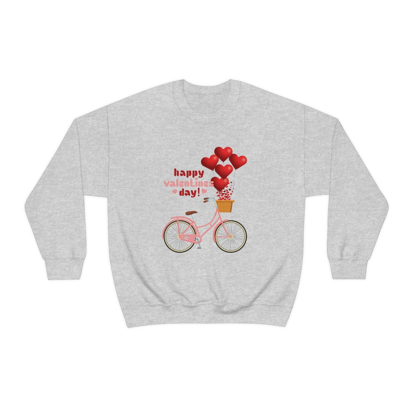 Love on the Cycle with Red Hearts Balloon: 2023 Valentine's Day Sweatshirt