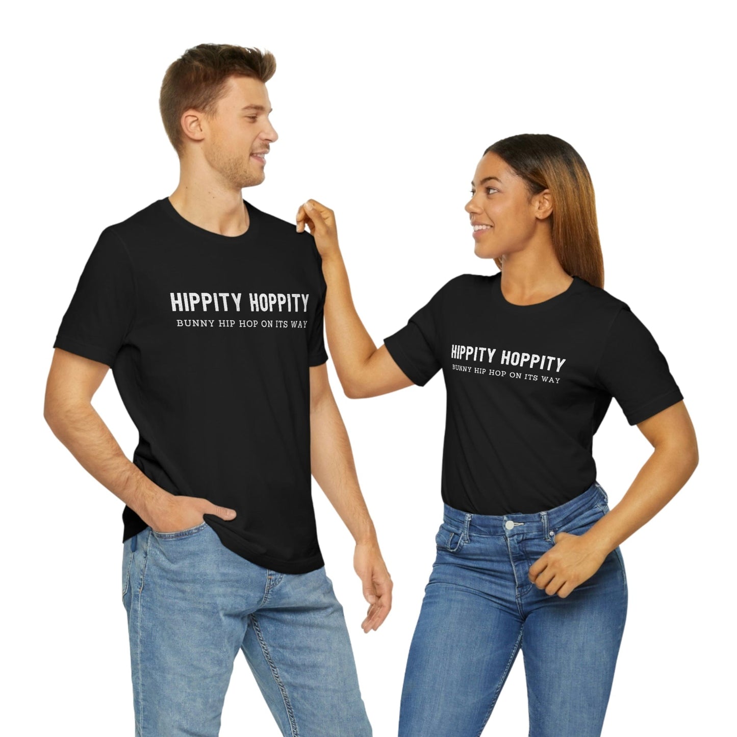 2023 Unisex Bunny Hippity Hoppity On its way Funny Premium Easter Easter Day T-Shirt