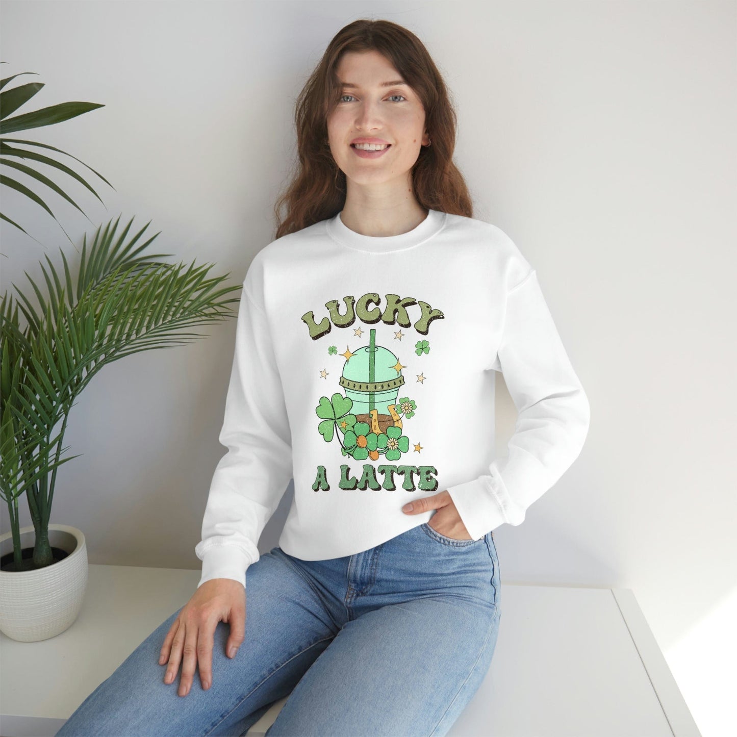2023 Funny Groovy St. Patrick's Day Unisex Irish Lucky A Latte Sweatshirt