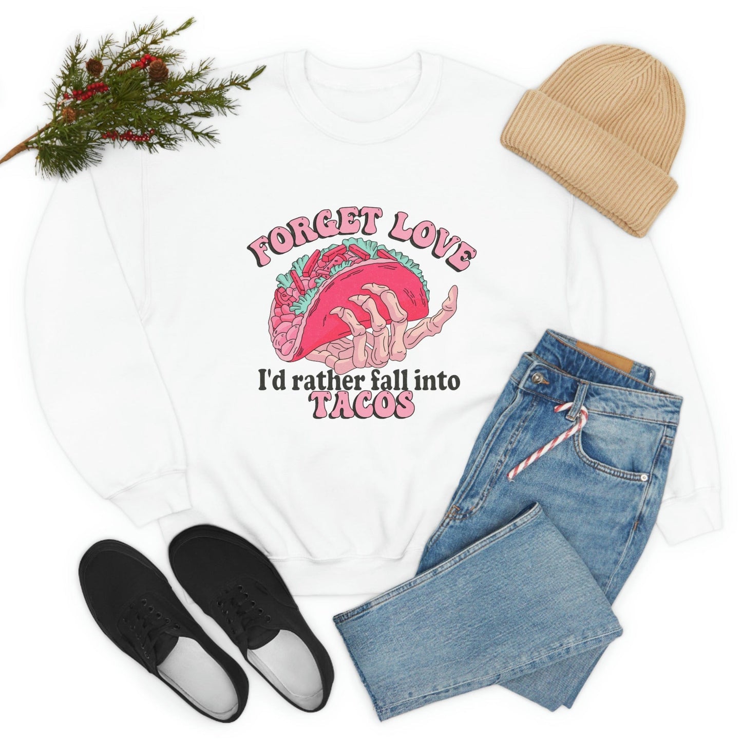 Unique 2023 Anti-Valentine's Day Gift: Fall for Tacos Sweatshirt