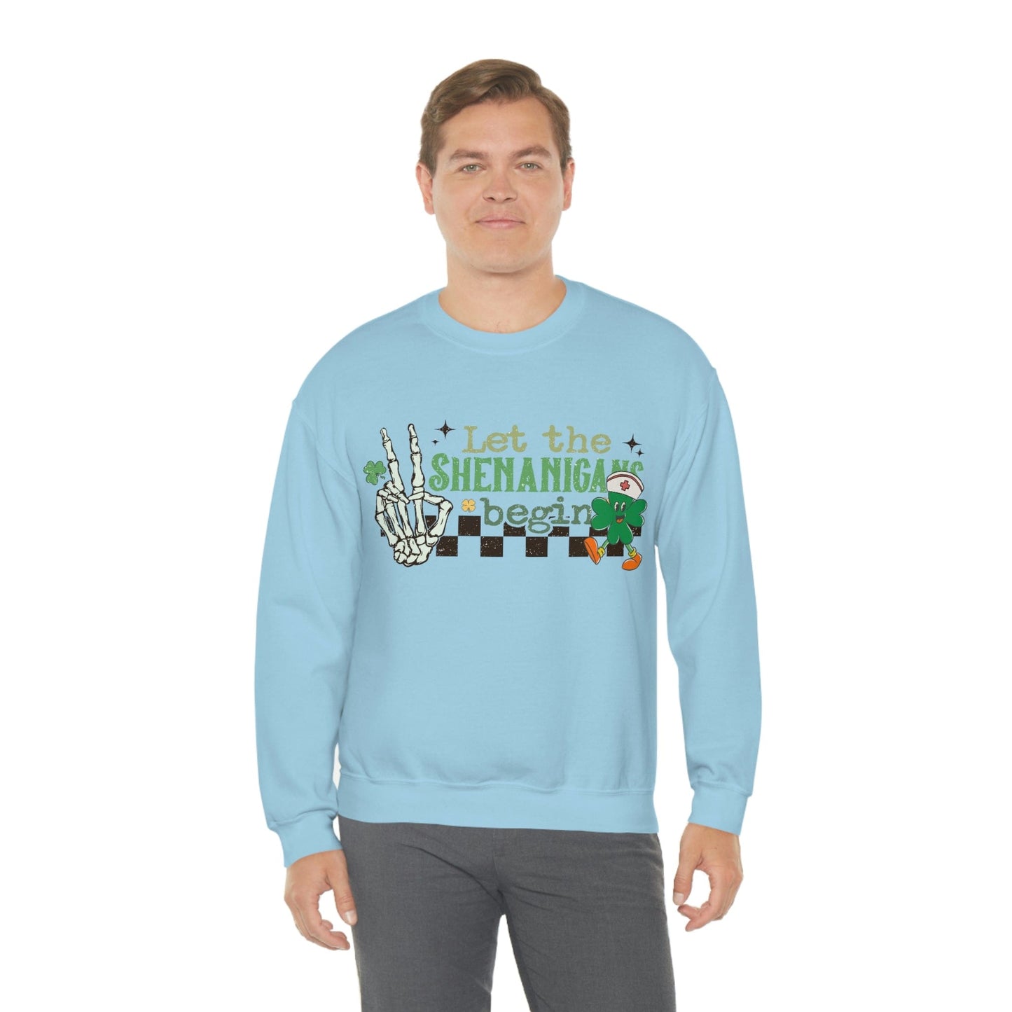 2023 Let the Shenanigan Begin Funny Skeleton St. Patrick's Day Unisex Sweatshirt