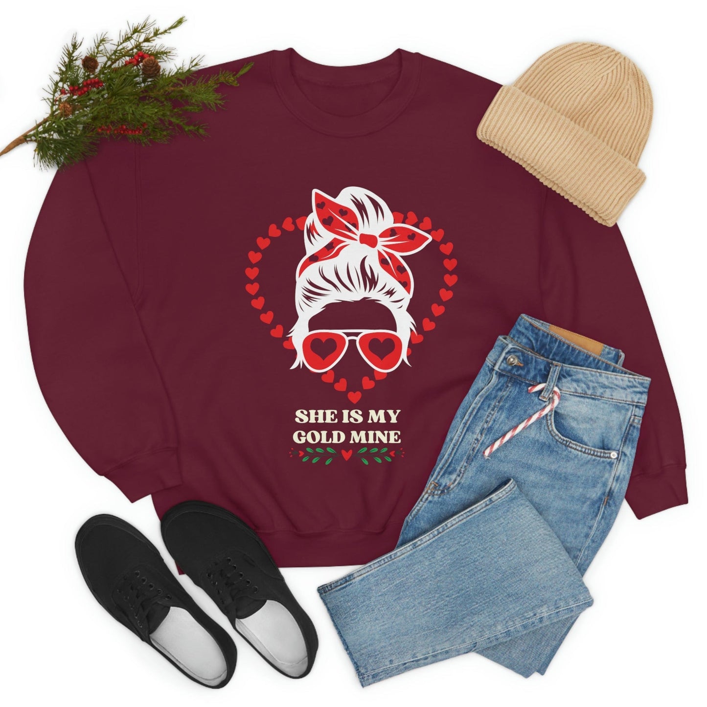 2023 Valentine's Day Gift: "She is My Gold Mine" Sweatshirt for Girlfriend