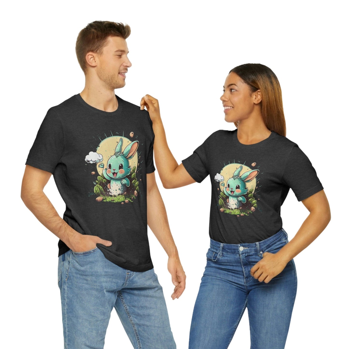 2023 Unisex Jolly Funny Hoppy Groovy Easter Bunny Retro Bunny T-Shirt