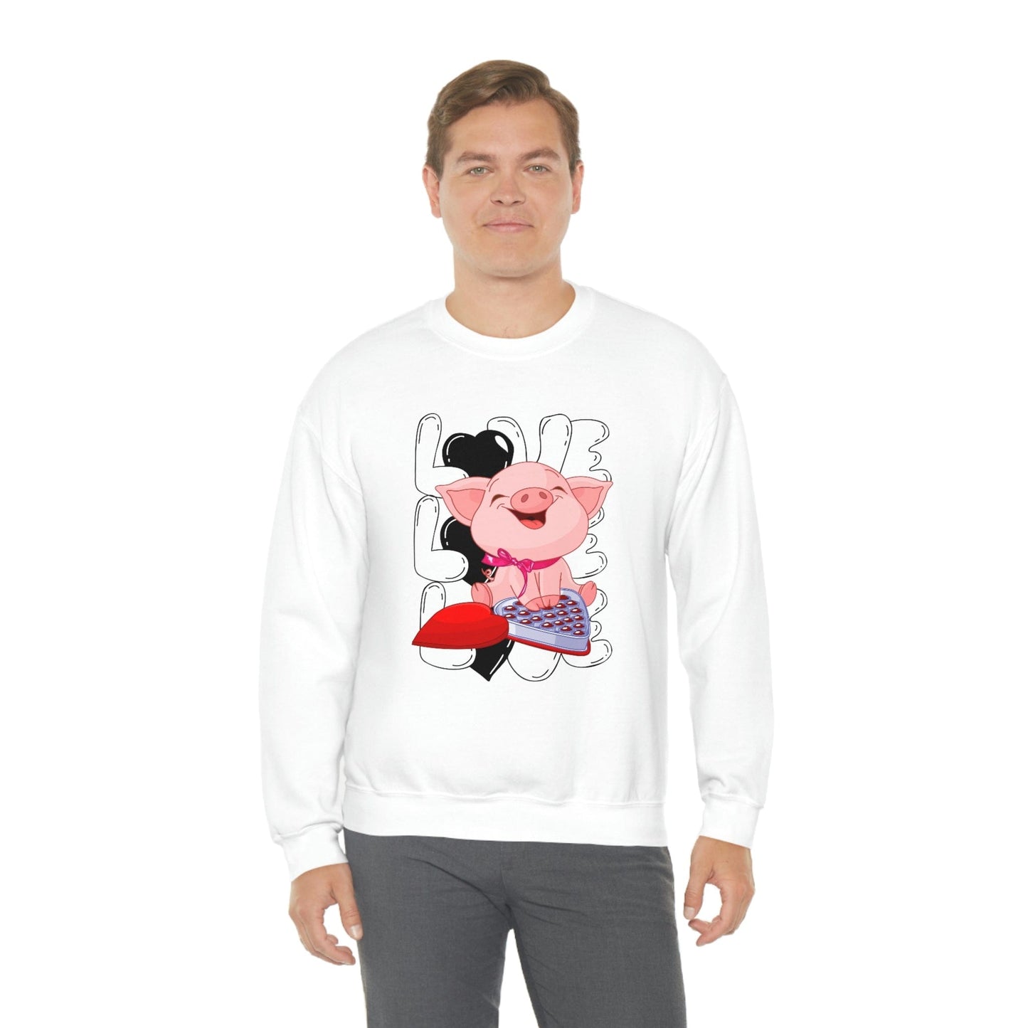 Sweet & Studious: Valentine's Day 2023 Love Piglet Chocolate Study Sweatshirt