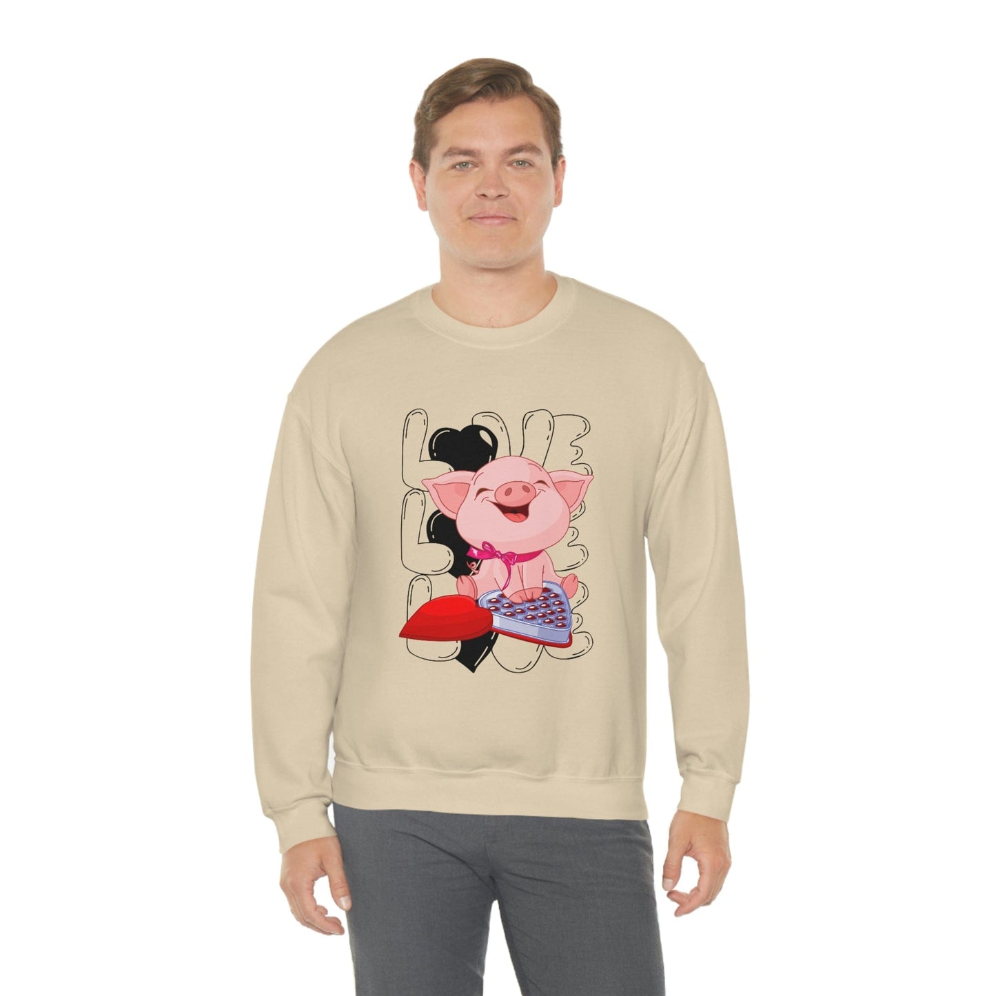 Sweet & Studious: Valentine's Day 2023 Love Piglet Chocolate Study Sweatshirt
