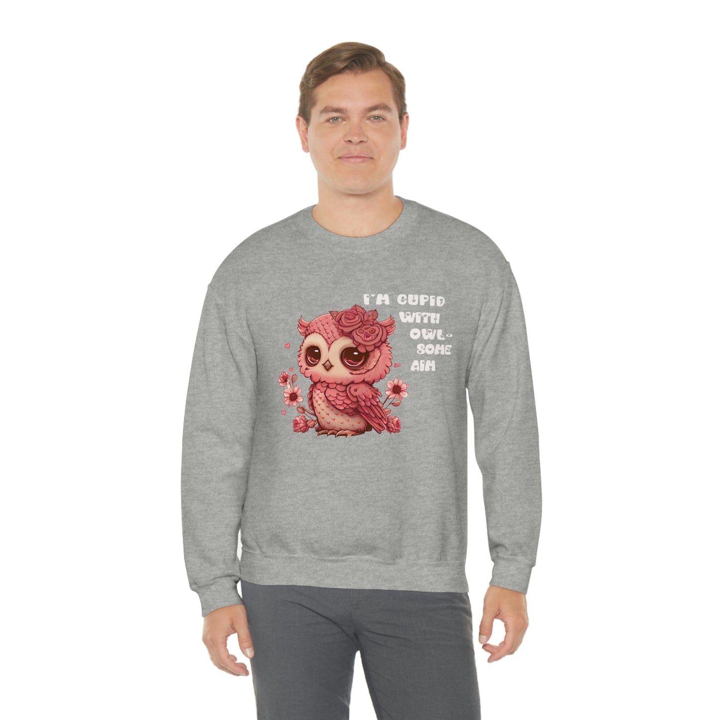 2023 Valentine's Day Gift: I'm Cupid with Owl, Some Aim Sweatshirt