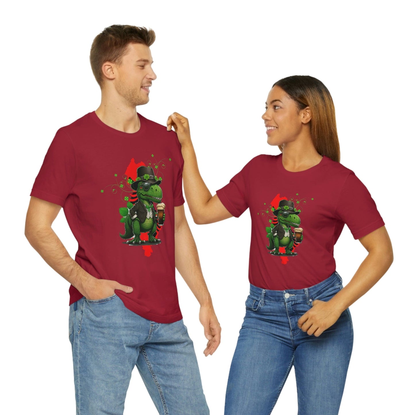 Happy St Pat 2023 Unisex t-rex St Patricks Day Dinosaur Leprechaun Funny Malarkey T-shirt