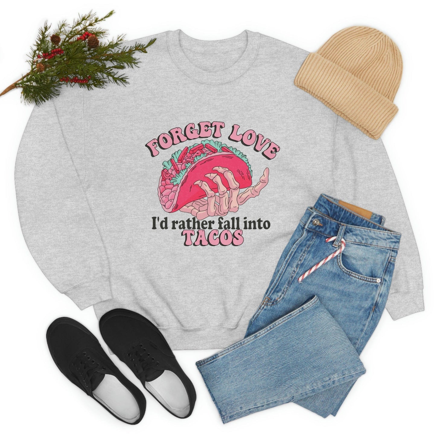 Unique 2023 Anti-Valentine's Day Gift: Fall for Tacos Sweatshirt