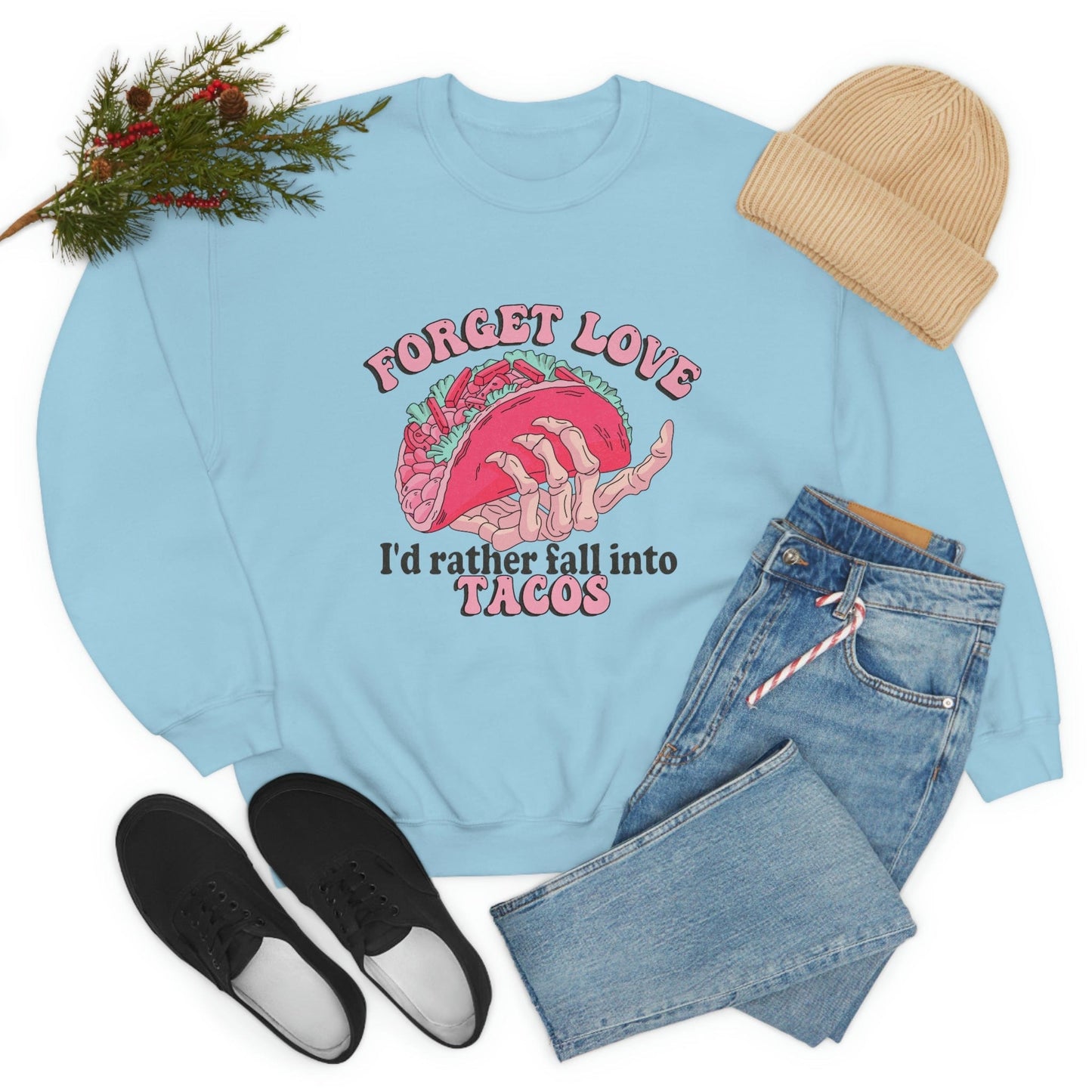 Unique 2023 Anti-Valentine's Day Gift: Fall for Tacos Sweatshirt
