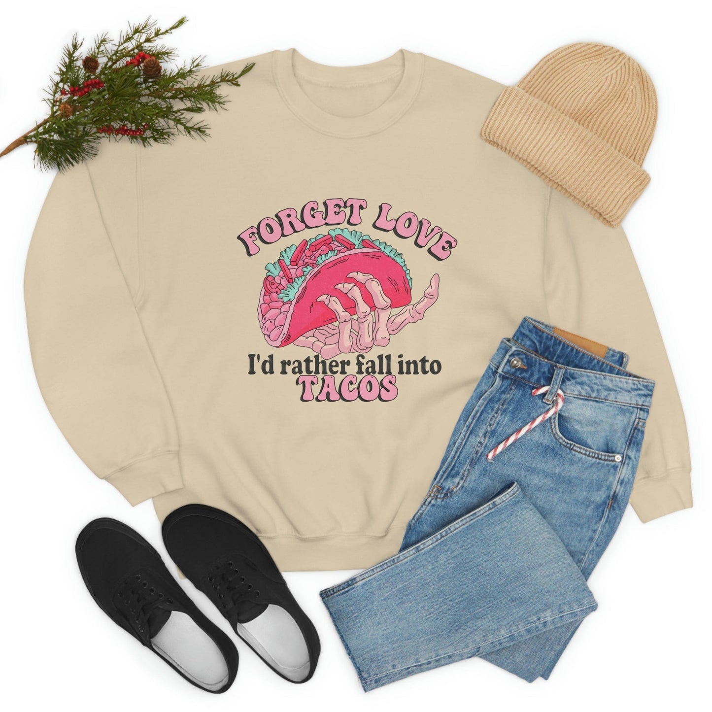 Unique 2023 Anti-Valentine's Day Gift: Fall for Tacos Sweatshirt