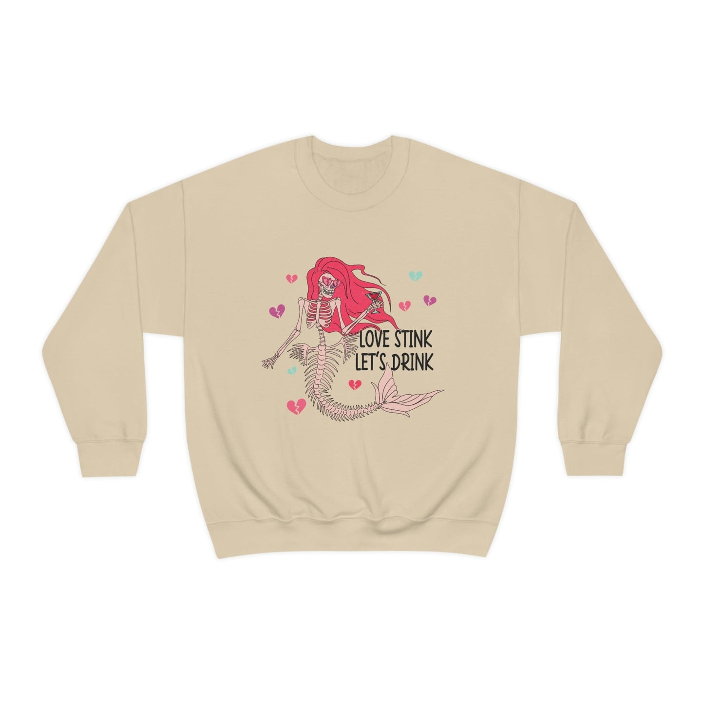 Anti-Valentine's Day 2023: Drink Like a Mermaid Skeleton Sweatshirt