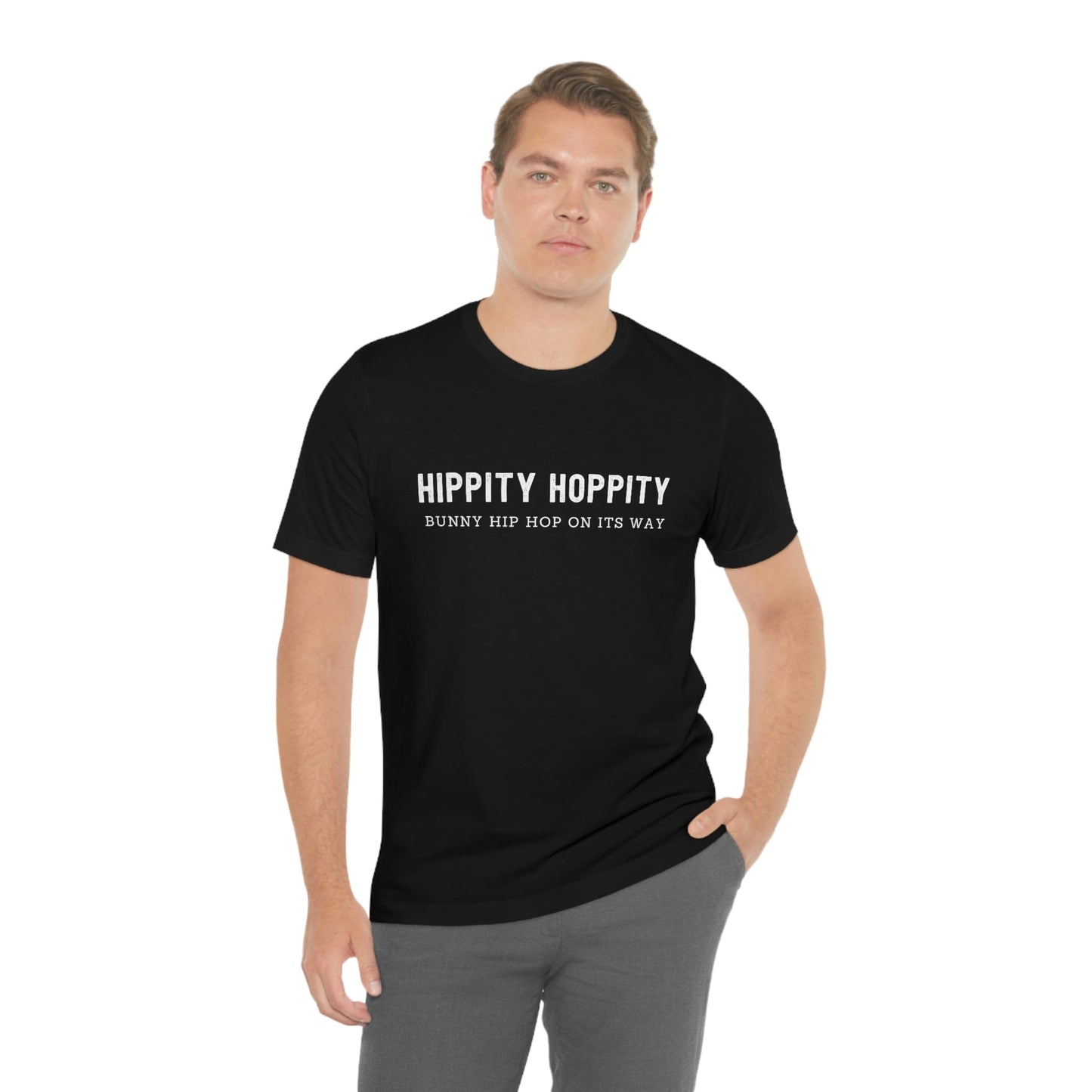 2023 Unisex Bunny Hippity Hoppity On its way Funny Premium Easter Easter Day T-Shirt