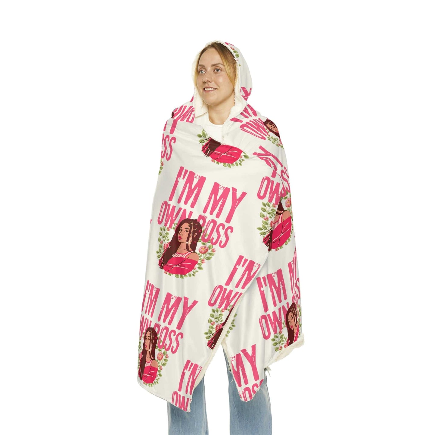 I'm My Own Boss Sherpa Snuggle Blanket - Confident and Empowering Design - SarsariCreations