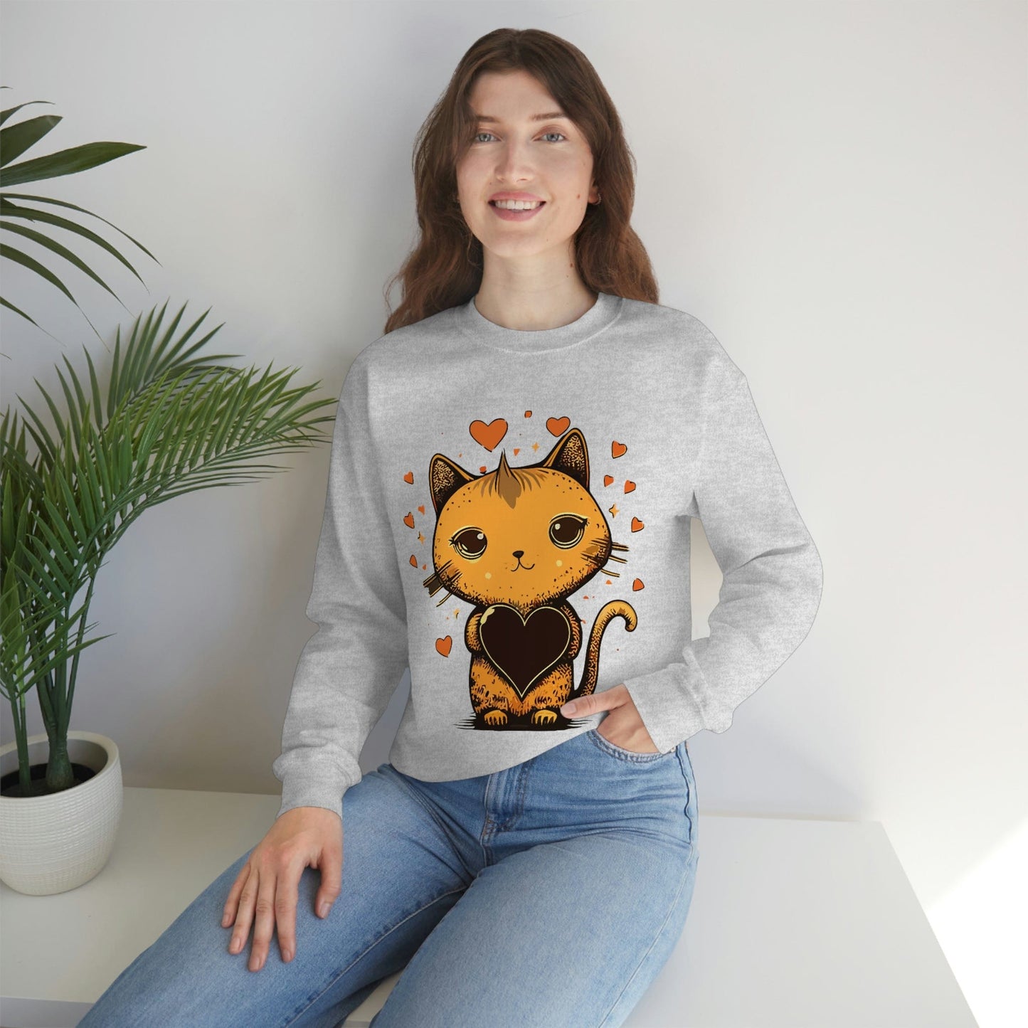 2023 Valentine's Day Sweatshirt: Cute Cats in Love Kawaii Style