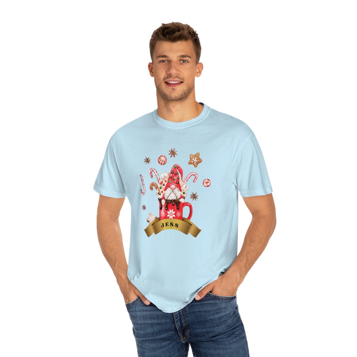 Christmas Gnome Comfort Colors Shirt, Custom Christmas Shirt, Cute Gnomies Christmas Gift, Matching Shirt, Garment-Dyed T-shirt