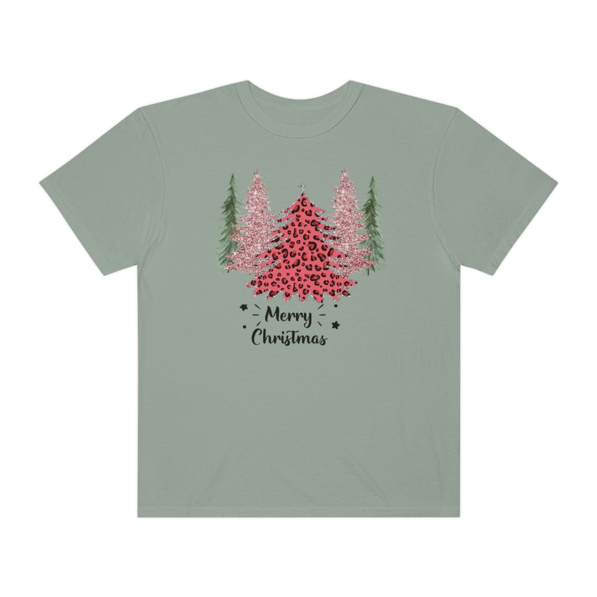 Leopard Plaid Christmas Shirt, Trees Plaid Comfort Colors, Pink Leopard Shirt, Leopard T-Shirt, Holiday Gift