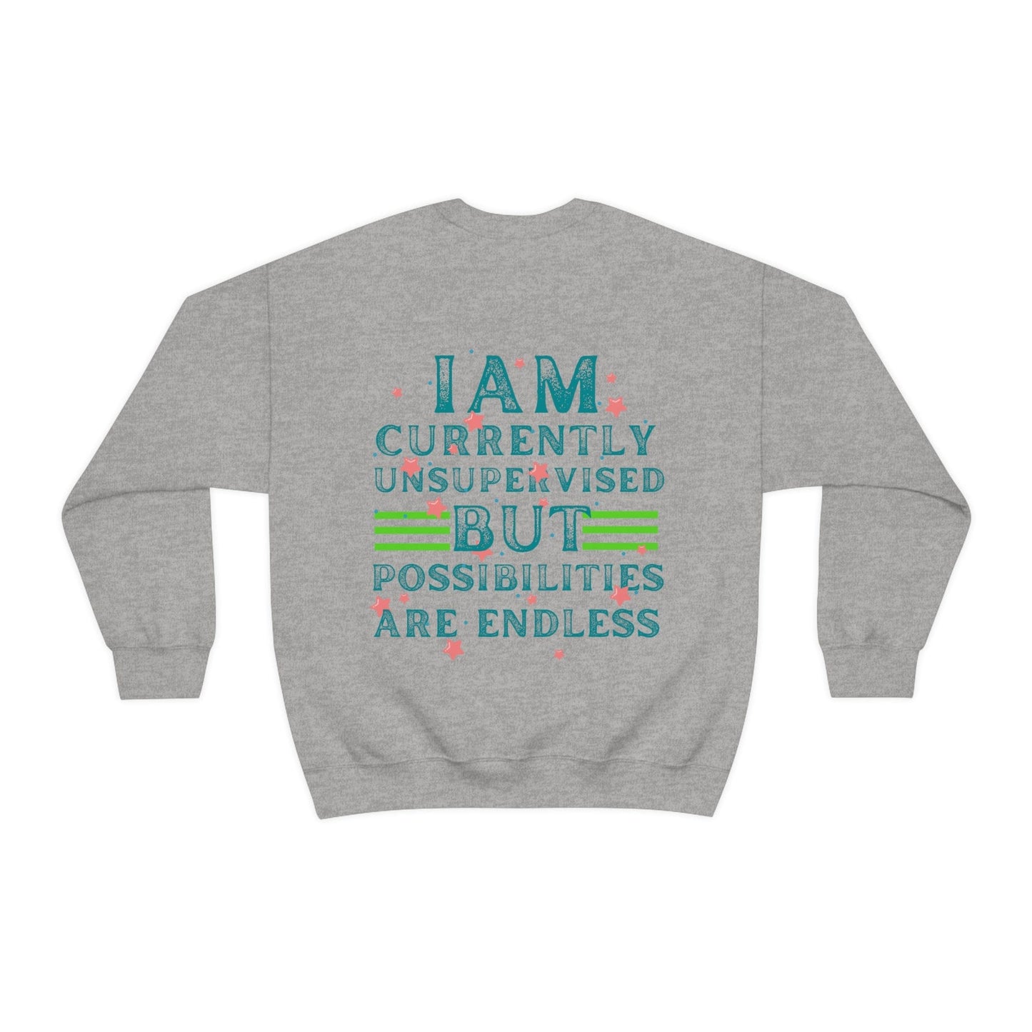 I Am Currently Unsupervised but Possibilities Are Endless Men's Oversized Sweatshirt with Back Print