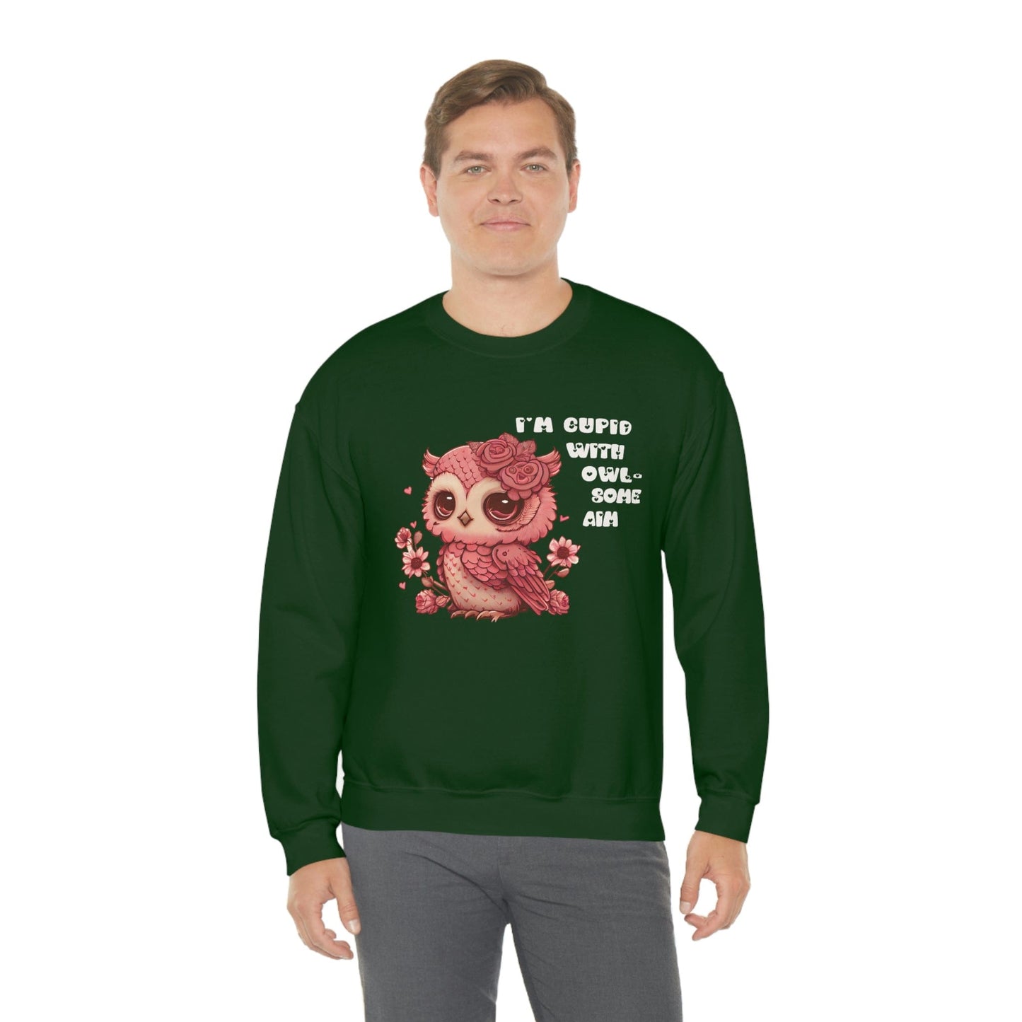 2023 Valentine's Day Gift: I'm Cupid with Owl, Some Aim Sweatshirt