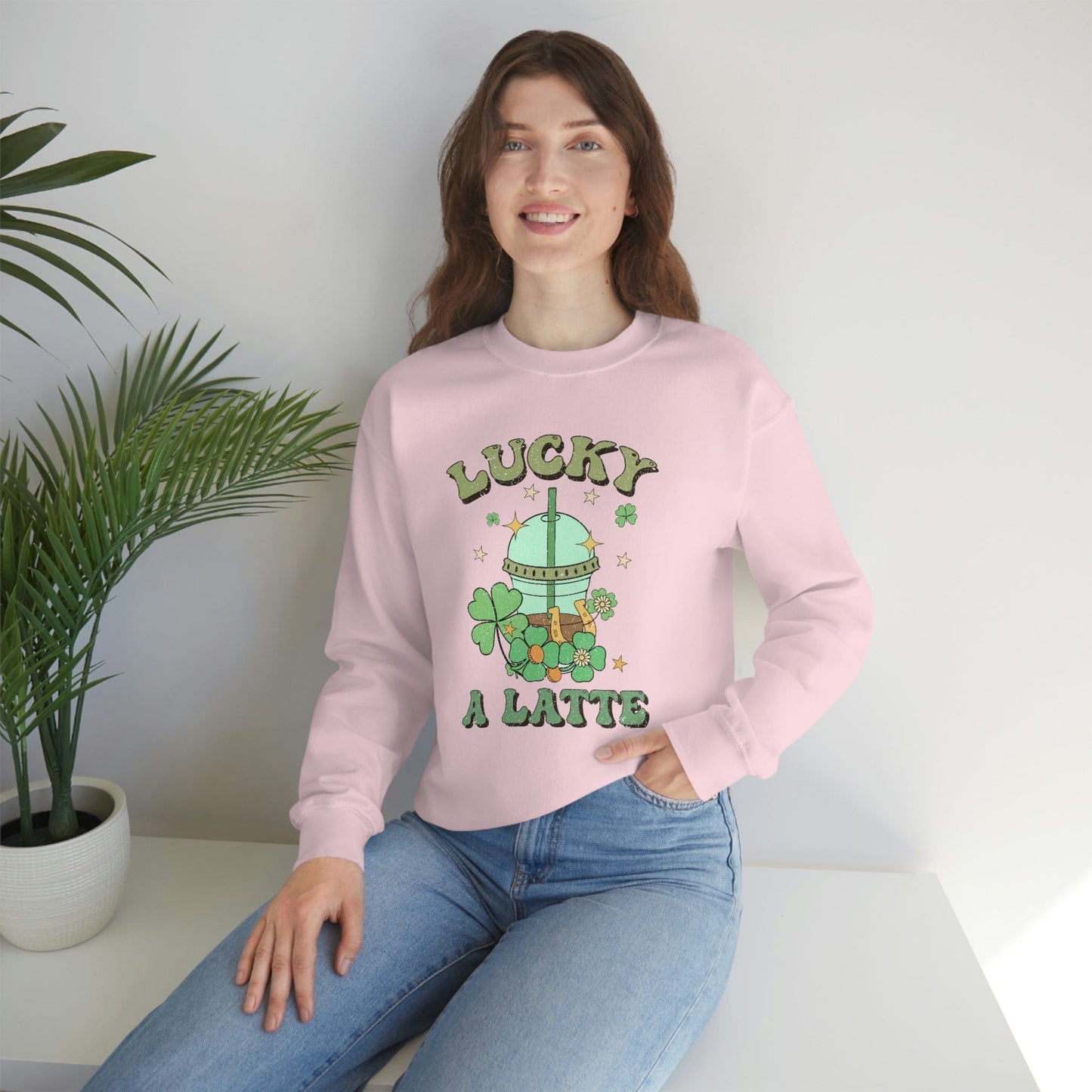 2023 Funny Groovy St. Patrick's Day Unisex Irish Lucky A Latte Sweatshirt