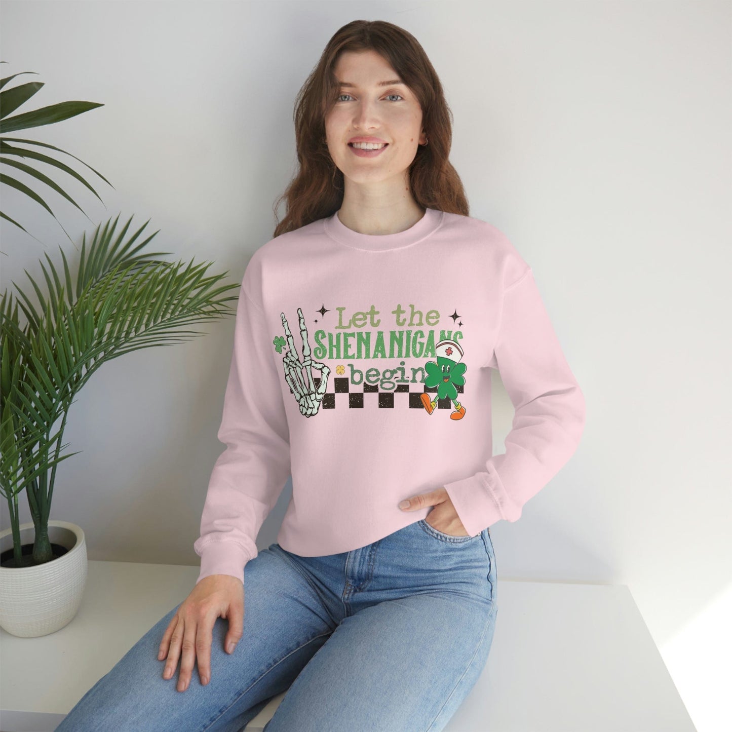 2023 Let the Shenanigan Begin Funny Skeleton St. Patrick's Day Unisex Sweatshirt