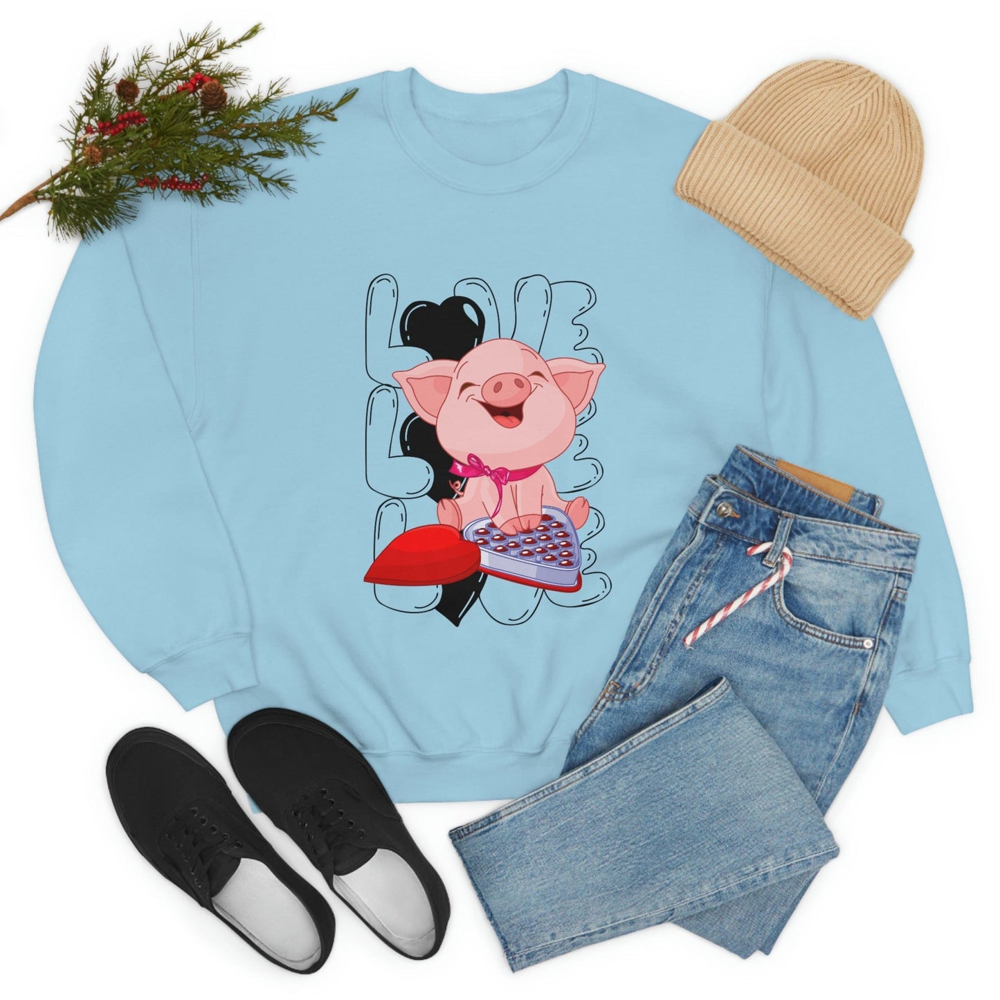 Sweet & Studious: Valentine's Day 2023 Love Piglet Chocolate Study Sweatshirt
