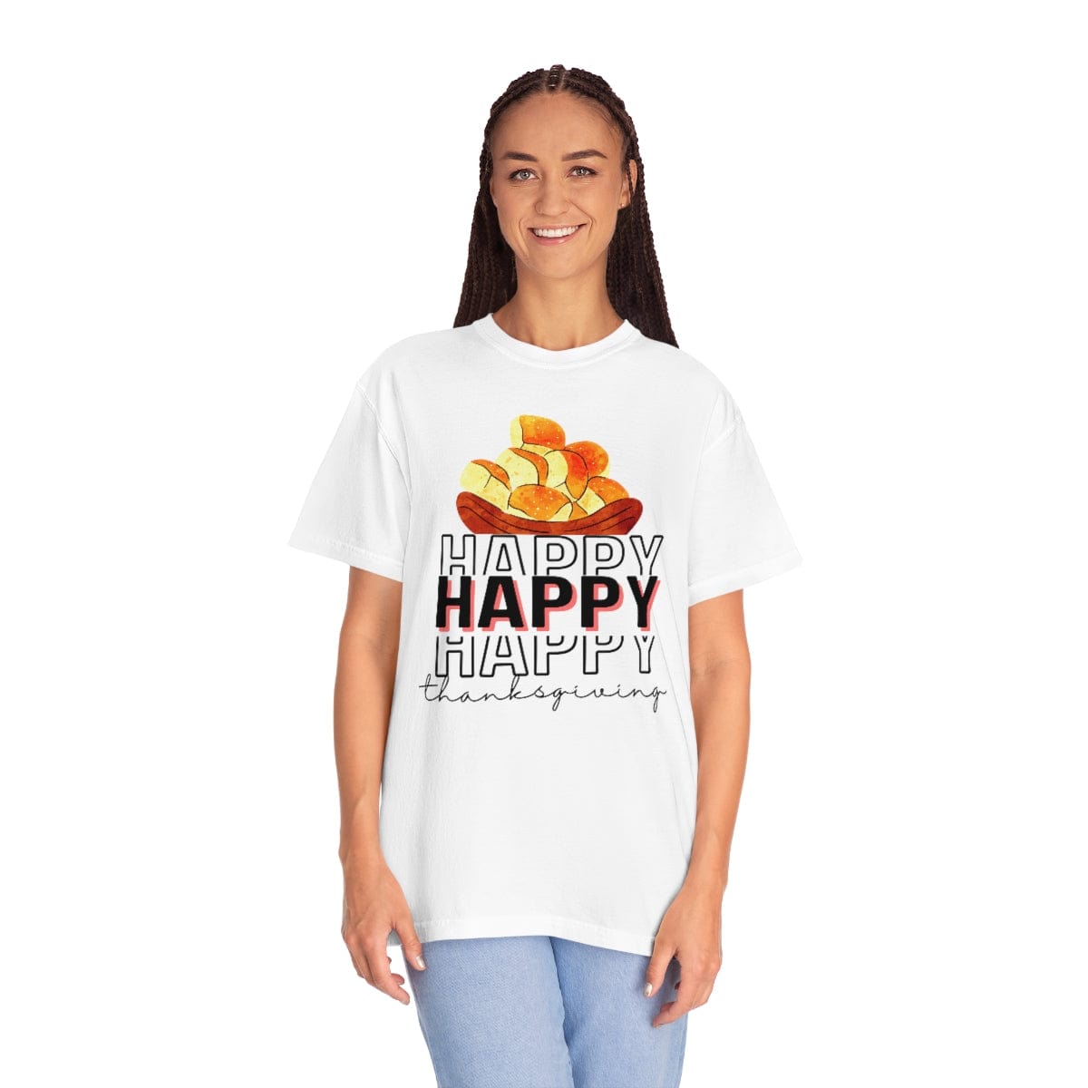 Happy Thanksgiving Comfort Colors, Thanksgiving Vacation Shirt, Thanksgiving Food T-Shirt, Thanksgiving Dinner Shirt, Thanksgiving Family Gift Unisex Garment-Dyed T-shirt